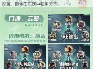 一梦江湖云梦星阵完美搭配攻略：揭秘最佳星阵配置，助你在江湖中独步天下