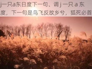 调j一只a东日度下一句、调 j 一只 a 东日度，下一句是鸟飞反故乡兮，狐死必首丘