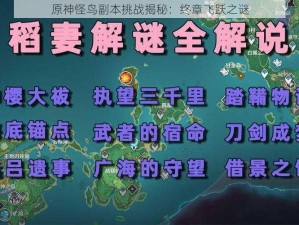 原神怪鸟副本挑战揭秘：终章飞跃之谜