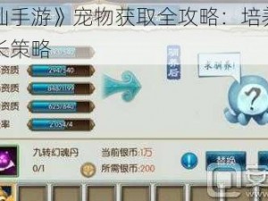 《诛仙手游》宠物获取全攻略：培养方法与成长策略