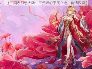 《三国志幻想大陆：王元姬的平民之选，价值探索》