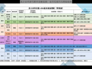 龙之谷手游弓箭手攻略宝典：全方位技巧与搭配指南