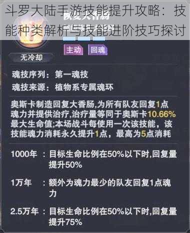 斗罗大陆手游技能提升攻略：技能种类解析与技能进阶技巧探讨