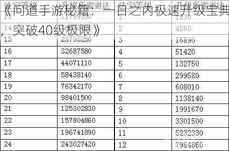 《问道手游秘籍：一日之内极速升级宝典，突破40级极限》