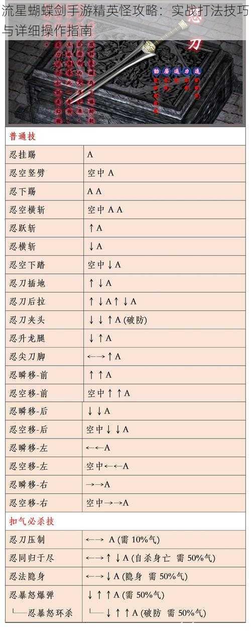 流星蝴蝶剑手游精英怪攻略：实战打法技巧与详细操作指南