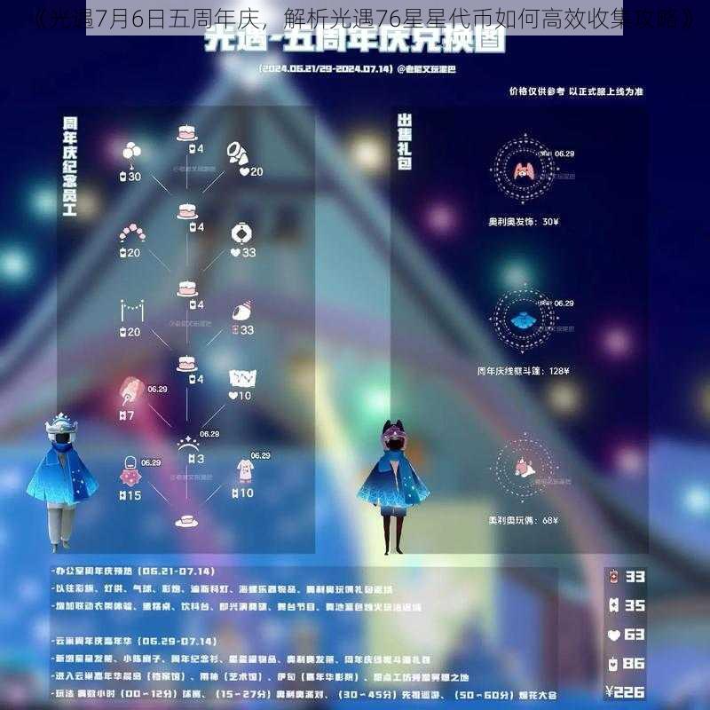 《光遇7月6日五周年庆，解析光遇76星星代币如何高效收集攻略》