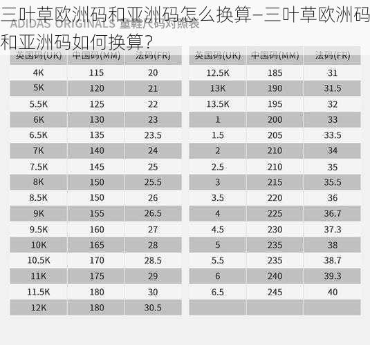 三叶草欧洲码和亚洲码怎么换算—三叶草欧洲码和亚洲码如何换算？