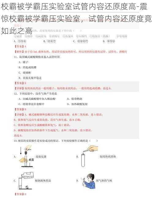 校霸被学霸压实验室试管内容还原度高-震惊校霸被学霸压实验室，试管内容还原度竟如此之高