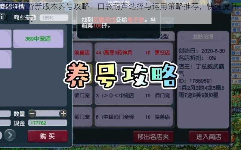 梦幻西游新版本养号攻略：口袋葫芦选择与运用策略推荐，快速提升账号实力