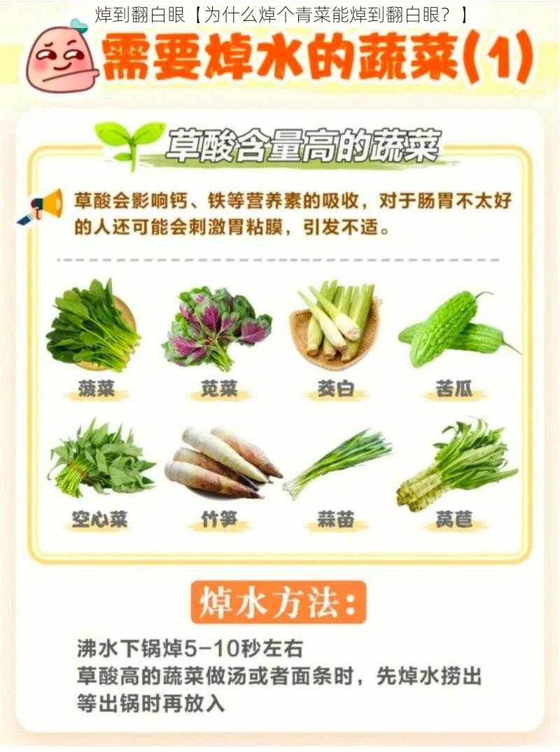 焯到翻白眼【为什么焯个青菜能焯到翻白眼？】