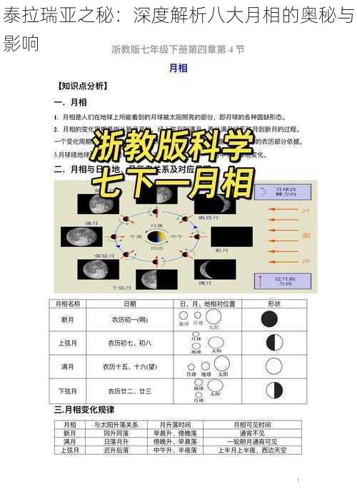 泰拉瑞亚之秘：深度解析八大月相的奥秘与影响