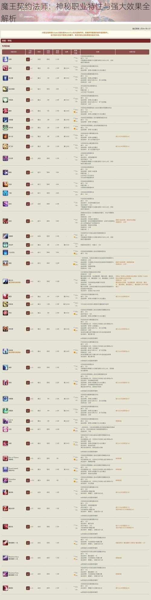 魔王契约法师：神秘职业特性与强大效果全解析