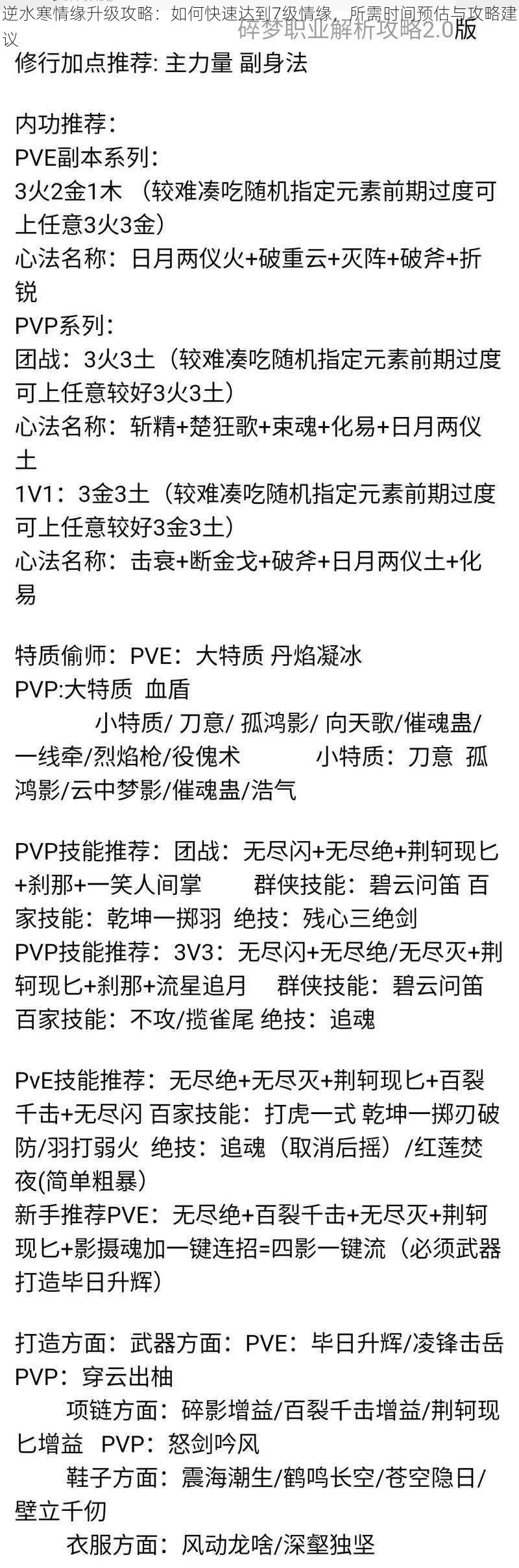 逆水寒情缘升级攻略：如何快速达到7级情缘，所需时间预估与攻略建议