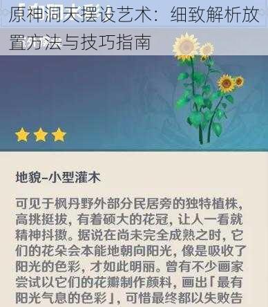 原神洞天摆设艺术：细致解析放置方法与技巧指南